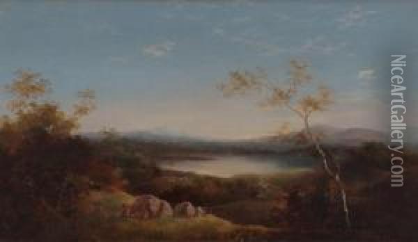 Lake Conabolas, Near Orange, N.s.w. 1840 Oil Painting - Conrad Martens