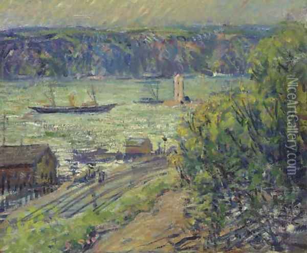 The Palisades from Riverdale Oil Painting - Arthur C. Goodwin