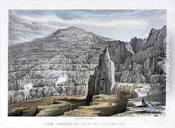 The Penrhyn Slate Quarries Oil Painting - W. Crane
