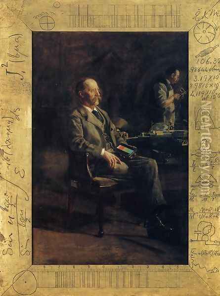 Portrait of Professor Henry A. Rowland Oil Painting - Thomas Cowperthwait Eakins