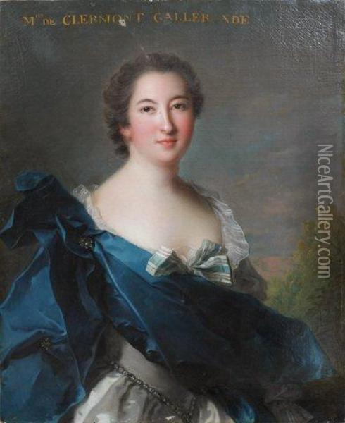 Portrait De La Marquise De Clermont Gallerande Oil Painting - Jean-Marc Nattier
