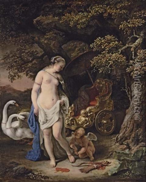 Venus And Cupid Oil Painting - Ferdinand Bol
