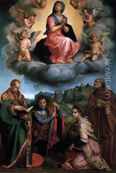 Virgin with Four Saints 1530 Oil Painting - Andrea Del Sarto