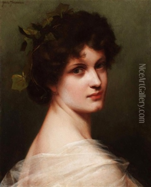Portrait Of A Lady Oil Painting - Paul Thumann