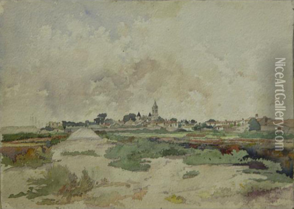 Vue De Noirmoutier Oil Painting - Leopold Ridel