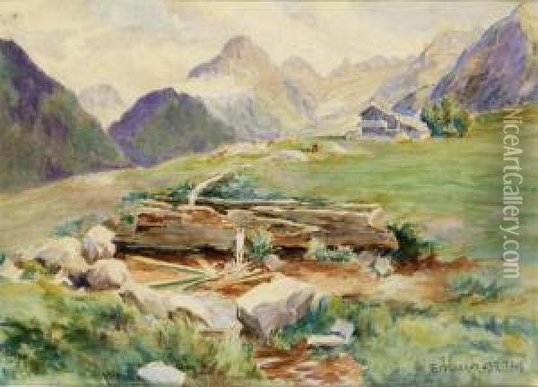 Almlandschaft Im Sommer Oil Painting - Friedrich Meyer-Rubritius