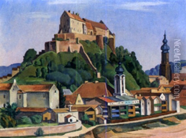 Ansicht Von Berghausen Oil Painting - Heinrich Schroeder