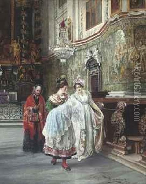 The Christening Oil Painting - Johann Hamza