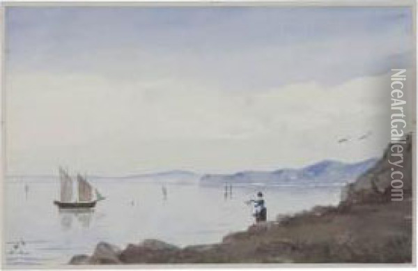 Coastal Scene Oil Painting - Andrew Reid