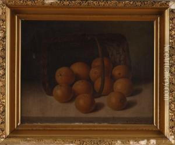 Basket Of Oranges Oil Painting - Austin C. Wooster