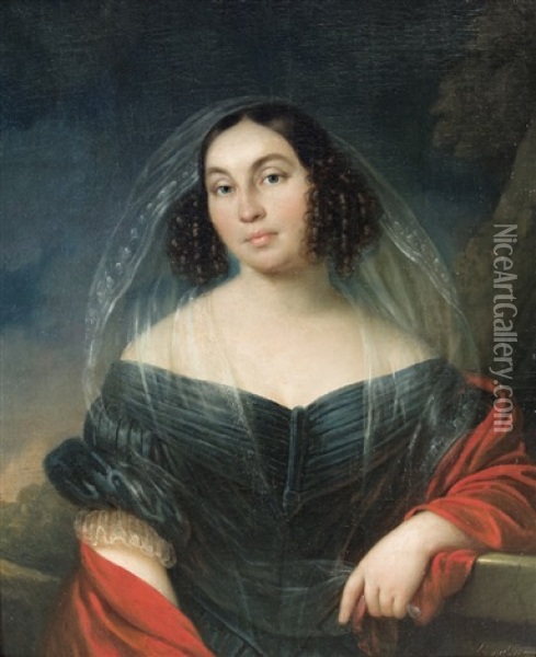 Portrait Of A Lady Oil Painting - Franciszek Lampi
