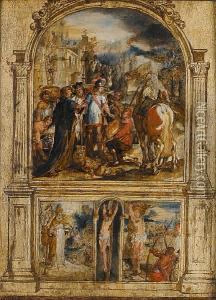 A Sketch Of An Altarpiece Oil Painting - Abraham Jansz. van Diepenbeeck