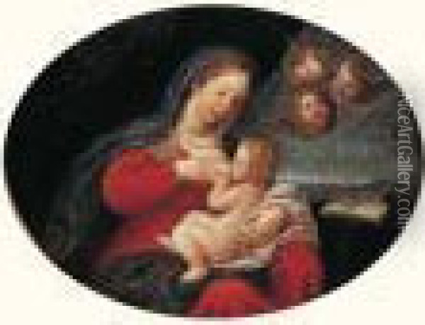 La Vierge A L'enfant Oil Painting - Francesco Albani