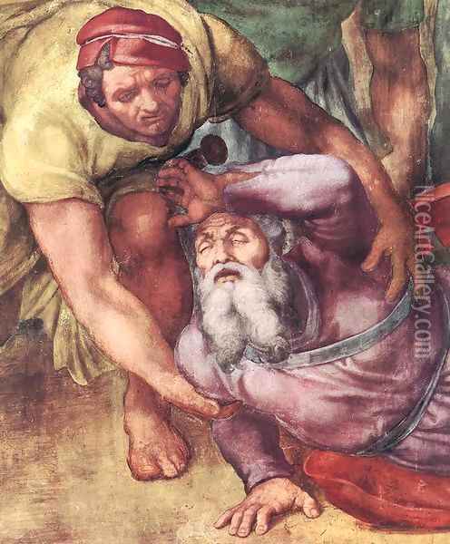 The Conversion of Saul (detail) Oil Painting - Michelangelo Buonarroti