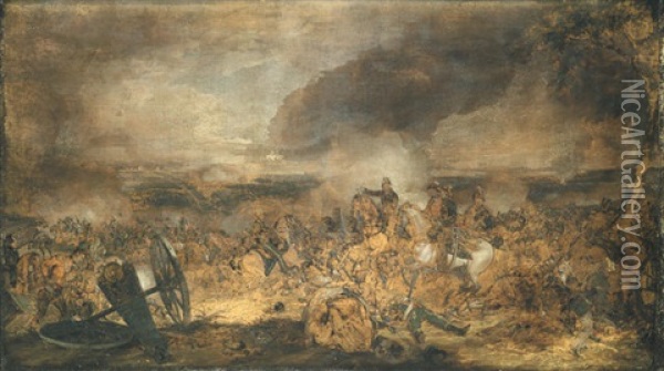 The Battlefield Of Waterloo Oil Painting - John Augustus Atkinson