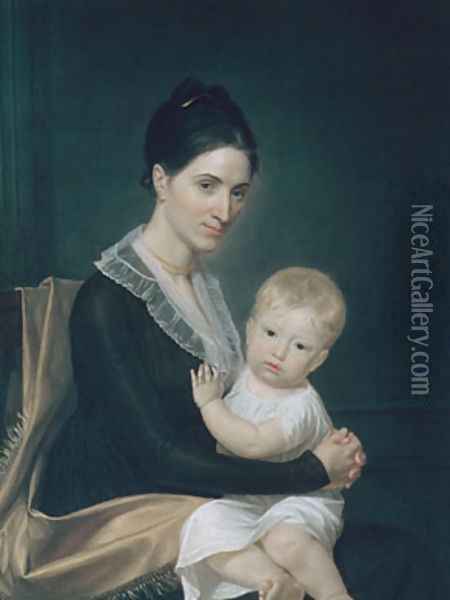 Mrs. Marinus Willett and Her Son Marinus, Jr. Oil Painting - John Vanderlyn