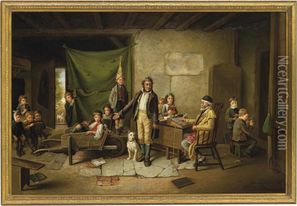 The Unruly Classroom Oil Painting - Charles Hunt