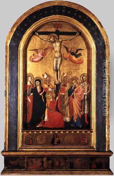 Crucifixion with the Virgin and Saints Oil Painting - Italian Unknown Master