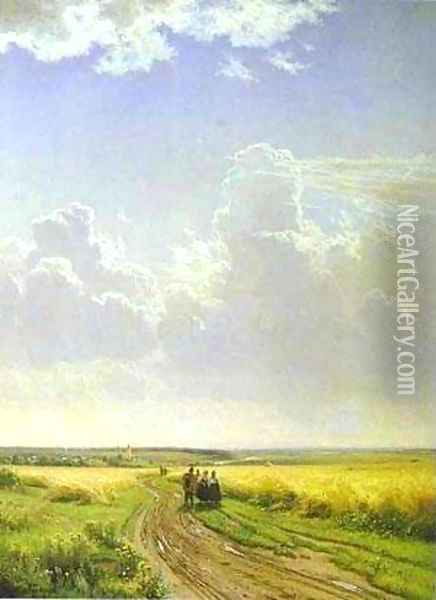 Noon In The Neighbourhood Of Moscow 1869 Oil Painting - Ivan Shishkin