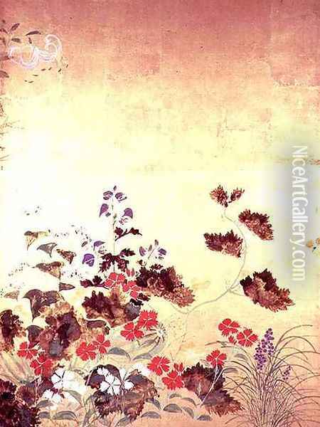 Flowers of the Seasons 7 Oil Painting - Nakamura Hochu