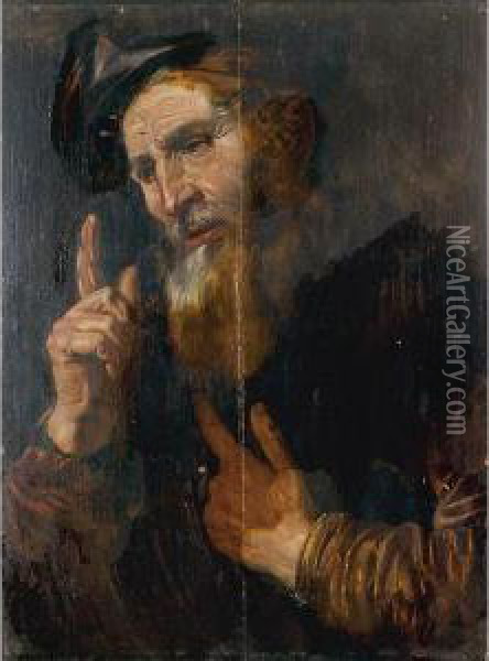 Study Of A Philosopher Oil Painting - Jan Woutersz. Stap