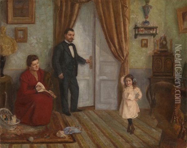 Family Oil Painting - Petr Isakovich Geller