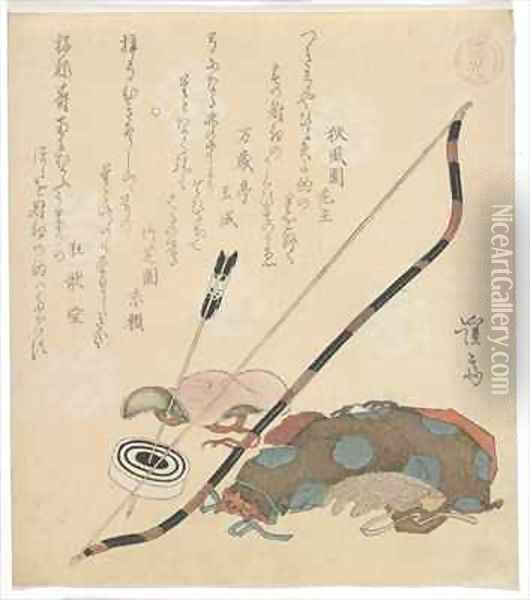Three Luminaries Edo period Oil Painting - Keisai Eisen