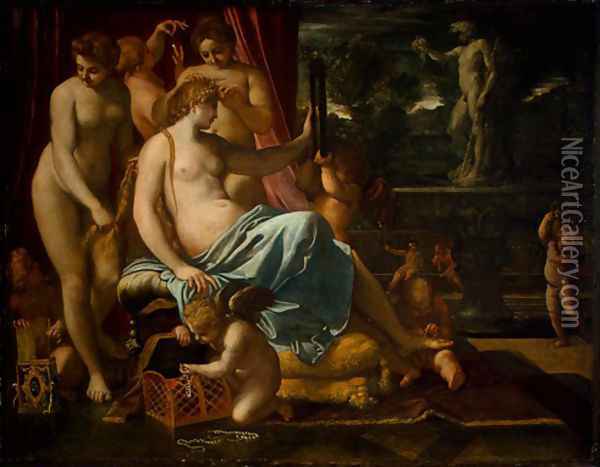Venus Adorned by the Graces Oil Painting - Annibale Carracci