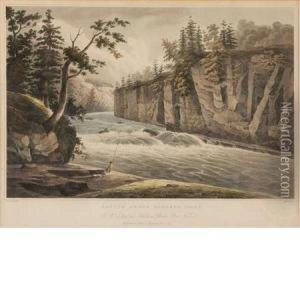 Rapids Above Hadleys Falls Oil Painting - William Guy Wall