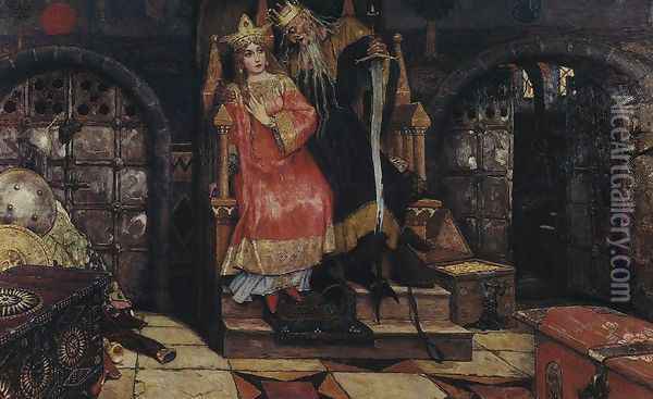 Kashchei the Immortal. (1917-1928) Oil Painting - Viktor Vasnetsov