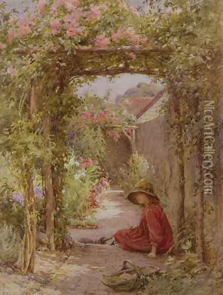 The Little Gardener Oil Painting - Harold Swanwick