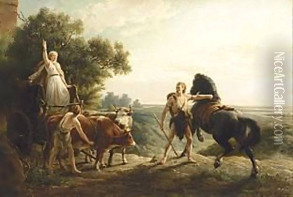 A Mythological Scene Oil Painting - Otto Eerelman