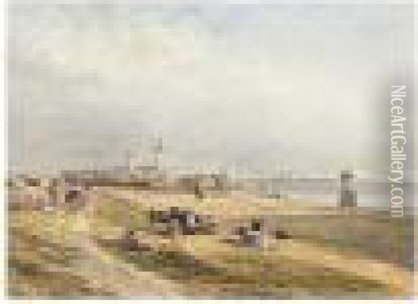 View Of Harwich, Essex Oil Painting - Henry Warren