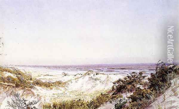 Atlantic City - Beach Dunes and Grass Oil Painting - William Trost Richards
