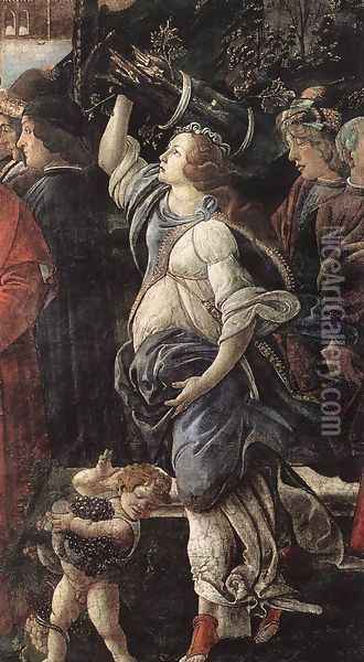 Three Temptations of Christ (detail 4) 1481-82 Oil Painting - Sandro Botticelli