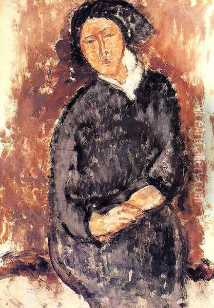 Seated Woman Oil Painting - Amedeo Modigliani