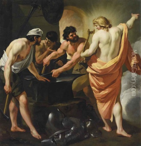 Apollon Dans Les Forges De Vulcain Oil Painting - Francois (le Bourguignon) Perrier