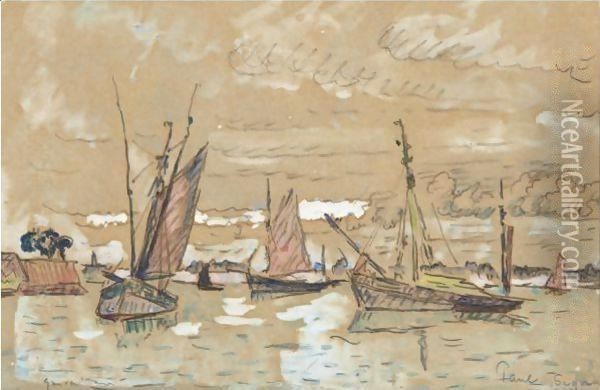 Bateaux A Honfleur Oil Painting - Paul Signac