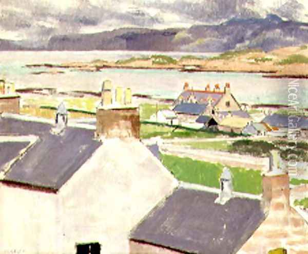 Iona, Rooftops Oil Painting - Francis Campbell Boileau Cadell