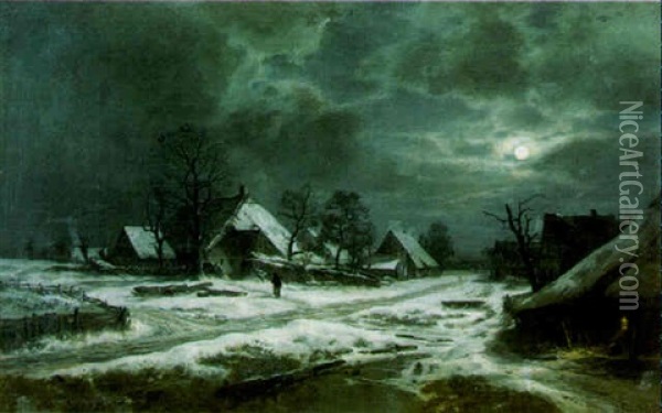 Winternacht Oil Painting - Otto Froelicher