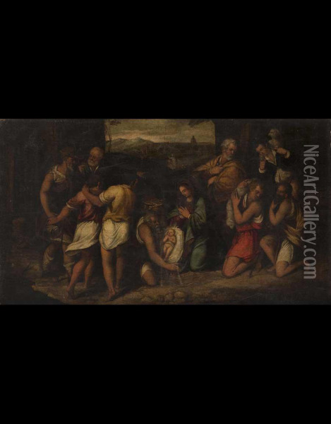 Adorazione Dei Pastori Oil Painting - Giambattista Bassano