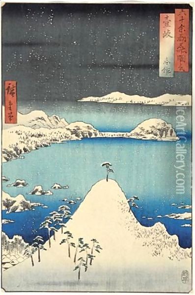 Iki Shisaku. Shisaku Dans La Province D'Iki Oil Painting - Utagawa or Ando Hiroshige