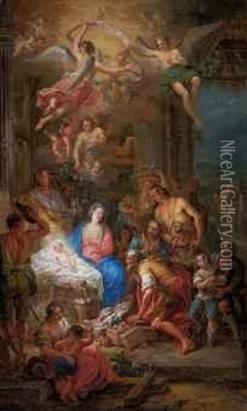 The Adoration Of The Shepherds Oil Painting - Franz Christoph Janneck