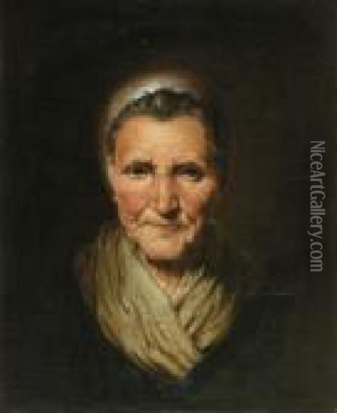 Portrait De Vieille Femme Oil Painting - Januarius Zick