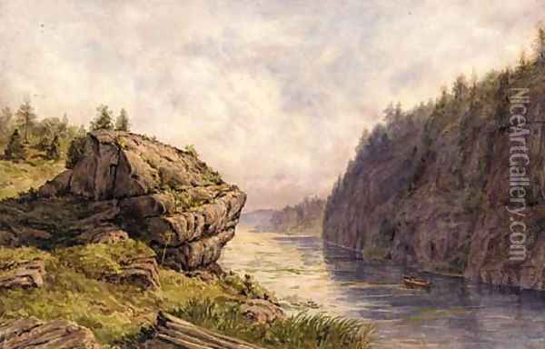 Floating the River Oil Painting - Samuel Colman
