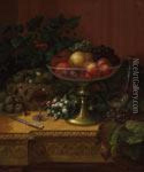 ''autumnal Trophies'' Oil Painting - Lemuel Maynard Wiles