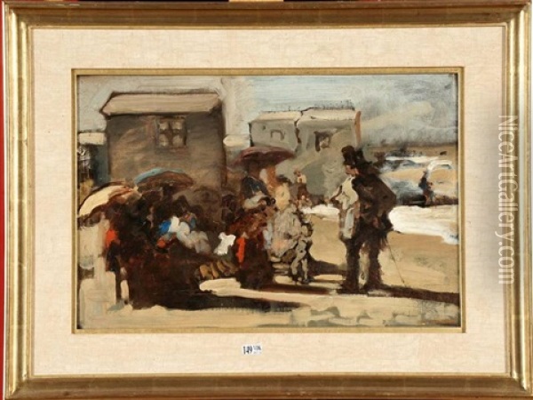 Coin De Plage Animee Oil Painting - Jean Andre Alfred Cluysenaar
