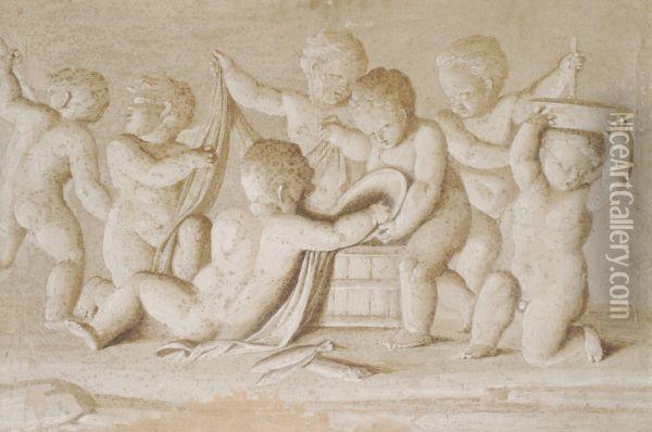 Putti Oil Painting - Jacob de Wit