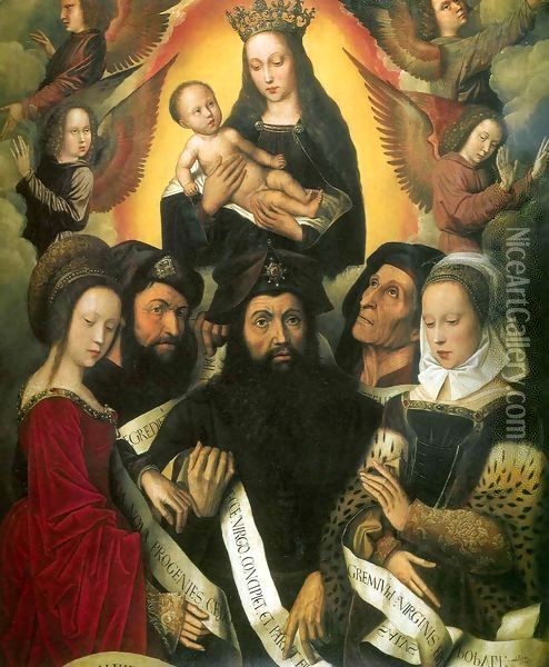 Apotheosis of Virgin Mary with Prophets and Sybille Oil Painting - Ambrosius Benson