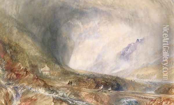 Storm in the Pass of St Gothard Oil Painting - Joseph Mallord William Turner